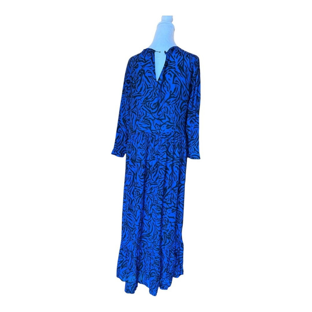 Zara‎ Dress Blue Black Print Casual  Womens - Picture 3 of 9